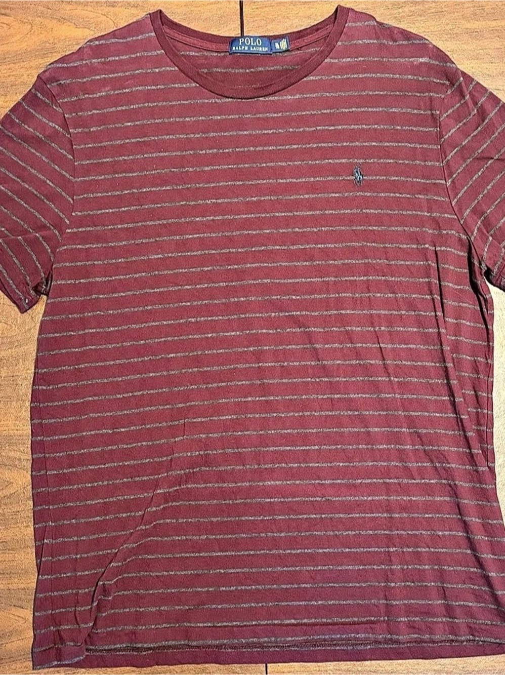 Polo Ralph Lauren Classic Fit Striped Jersey T-Shirt Red & Gray XL